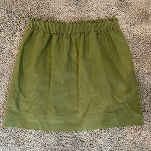 Olive green mini pencil skirt